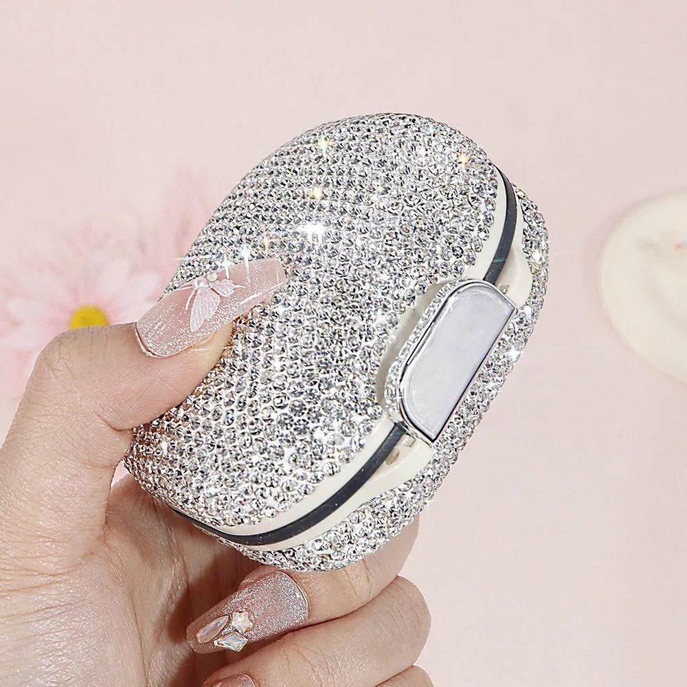 Sparkling Rhinestone Pill Box Sealed Travel Pill Case Tablet Dispenser Plastic Storage Box Portable Capsule Organizer Container