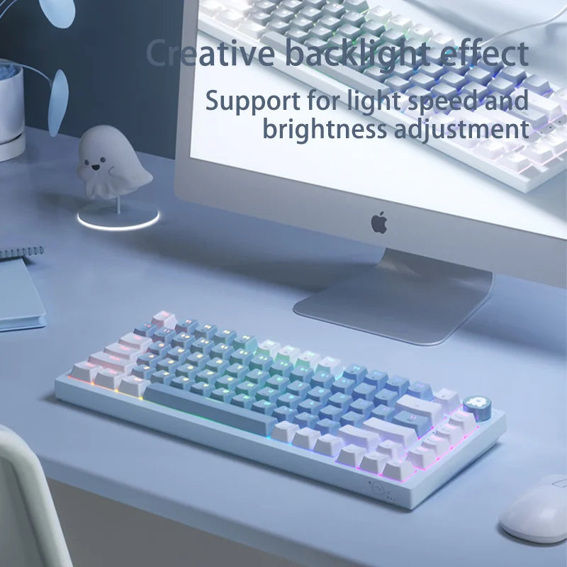 SK82 2.4G Wireless Bluetooth Wired Three-mode Mechanical Keyboard RGB