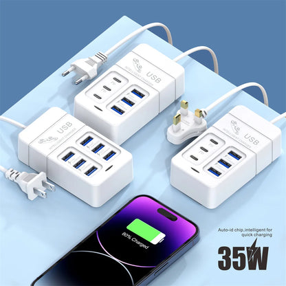 35W Multi-port USB Power Strip Charger