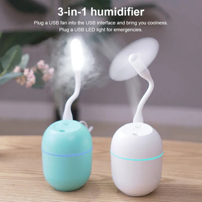 Car Purifier Aroma Anion Mist Maker with LED Lamp Romantic Light