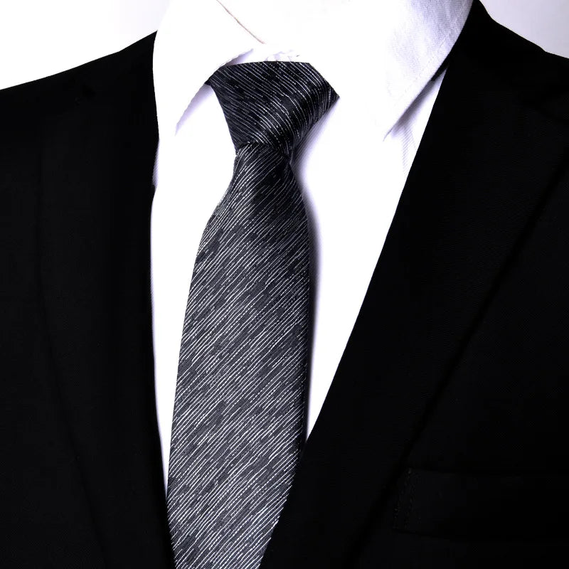 Men's Paisley Zipper Ties Skinny Neck Tie Solid