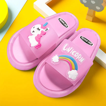 Children‘s Boys Girls Slippers Cartoon Unicorn Animals Prints