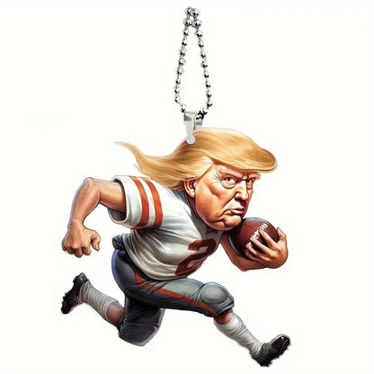 Acrylic flat funny Trump and Joe cartoon character pendant Car pendant bag pendant