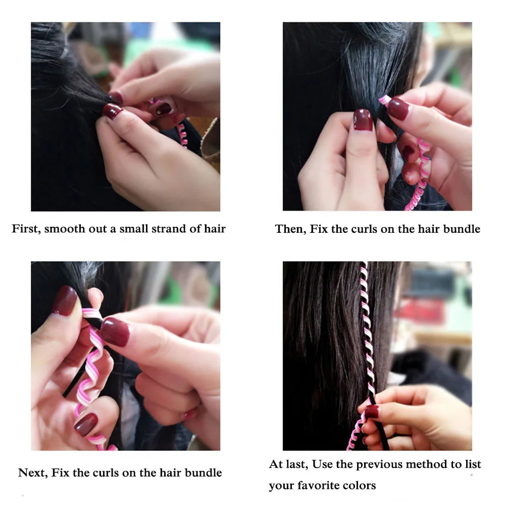 6Pcs/Set Kids Curler Hair Braid Hair Sticker Baby Girls Decor Hair Accesories Little Girl's Hair Headdress