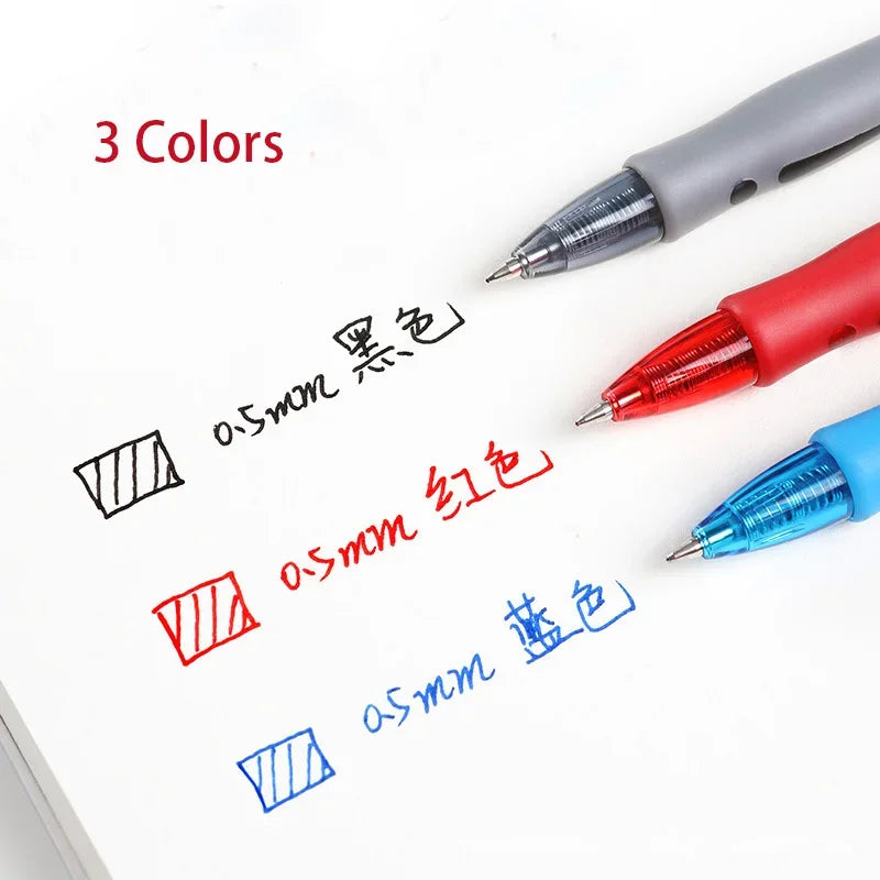 3/30pcs Retractable Gel Pens Set Black/Red/Blue Ink