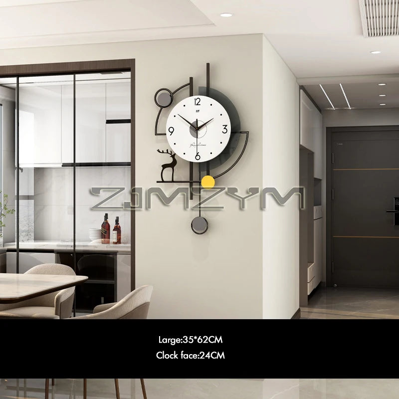 Modern Pendulum Wall Clock for Living Room..