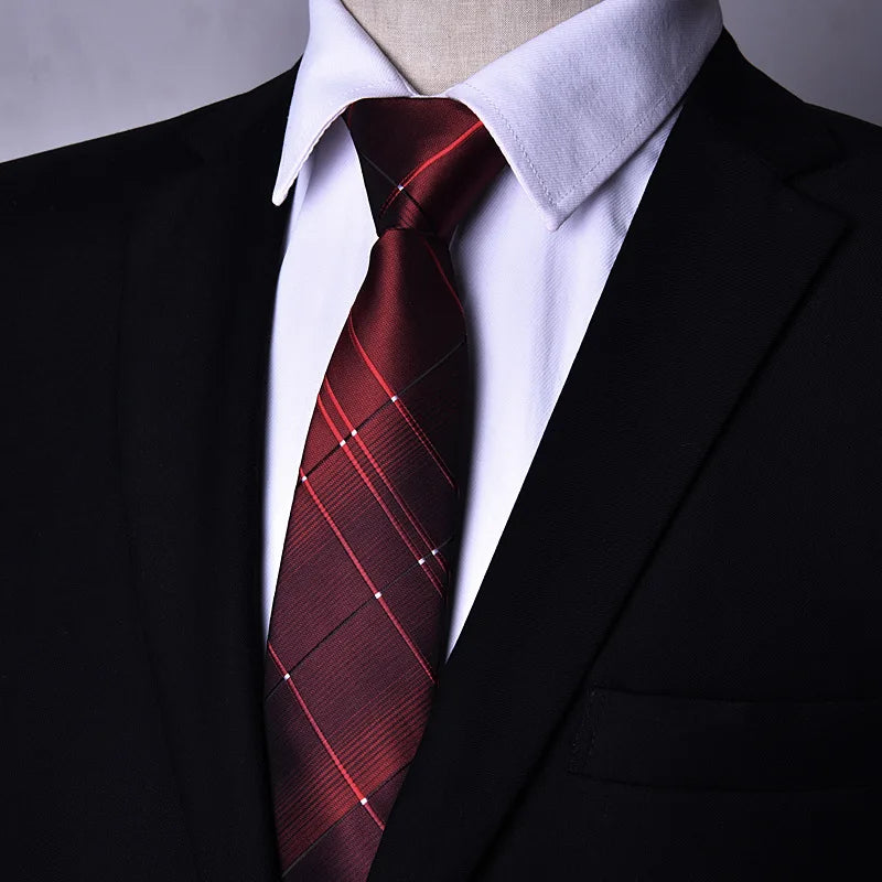 Men's Paisley Zipper Ties Skinny Neck Tie Solid