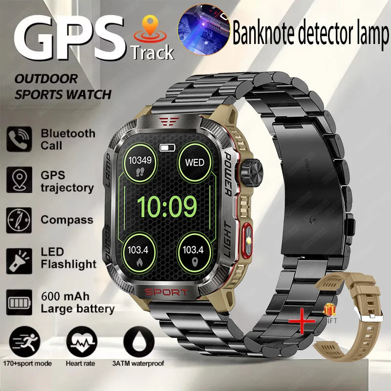 2024 New Military Outdoor Sport Smart Watch Men's 600 mAh Battery Waterproof GPS Track Call For Xiaomi Health Fitness Smartwatch