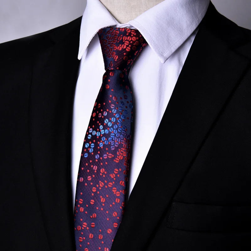 Men's Paisley Zipper Ties Skinny Neck Tie Solid