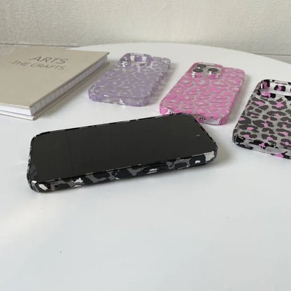 Luxury Leopard Print Hard Armor Phone Case for iPhone