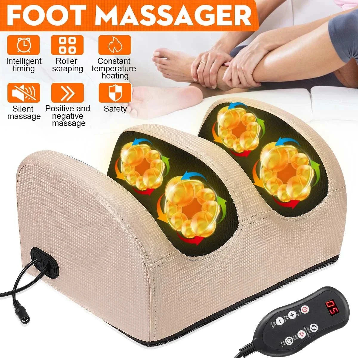 Electric Foot Massager Heating Therapy Hot Compression