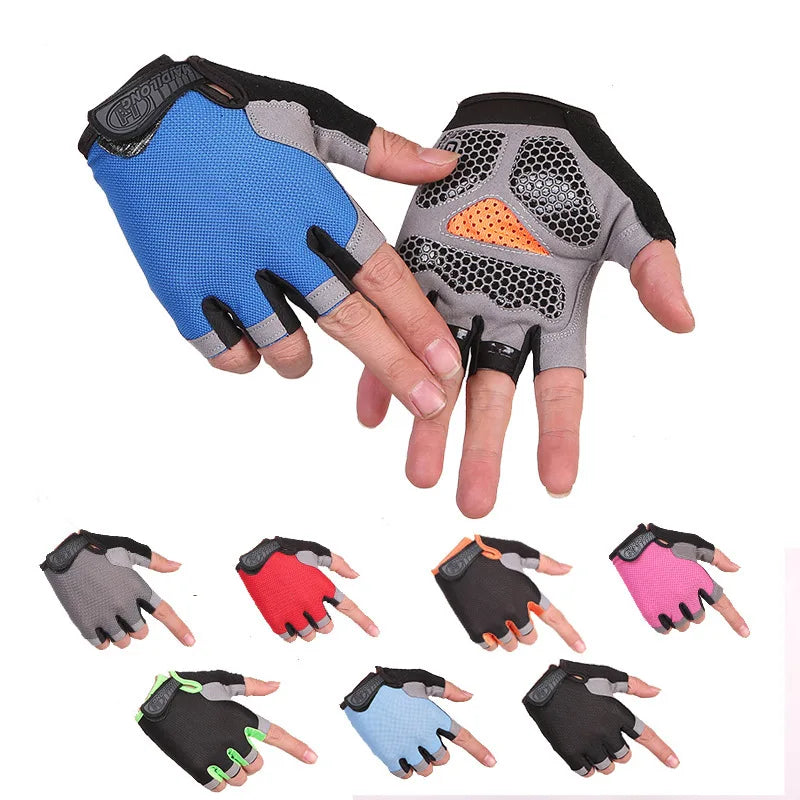 Men Cycling Bicycle Gloves Half Finger Gym Gloves