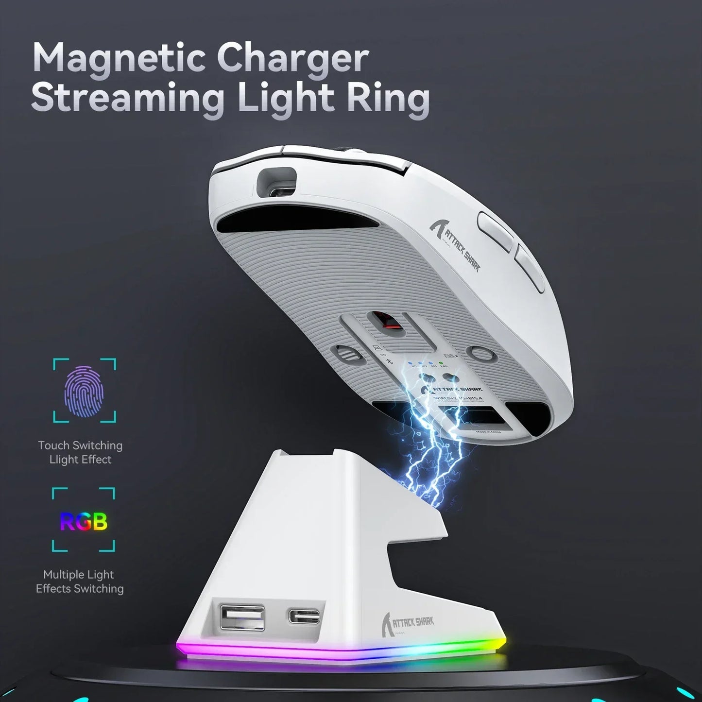 Bluetooth Mouse RGB Touch Magnetic Charging Base