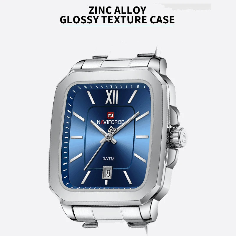 NAVIFORCE Casual Sport Watch for Lover Stainless Steel Band