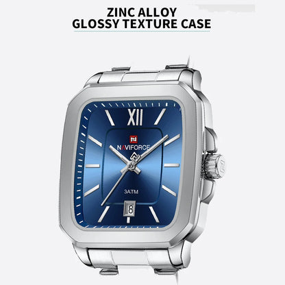 NAVIFORCE Casual Sport Watch for Lover Stainless Steel Band