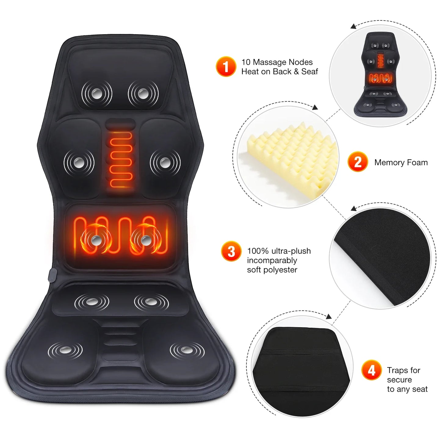 Electric Heating Vibrating Massage Chair Cushion