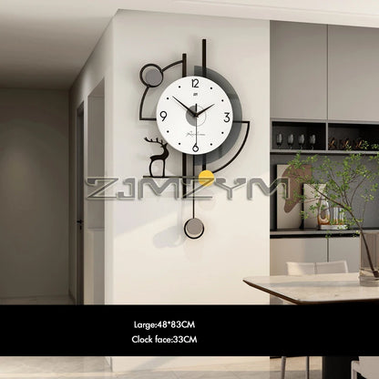 Modern Pendulum Wall Clock for Living Room..