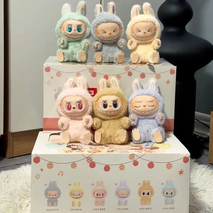 POPMART LABUBU macaroon 2nd generation sitting party vinyl plush doll surprise blind box pendant ornaments surprise gift