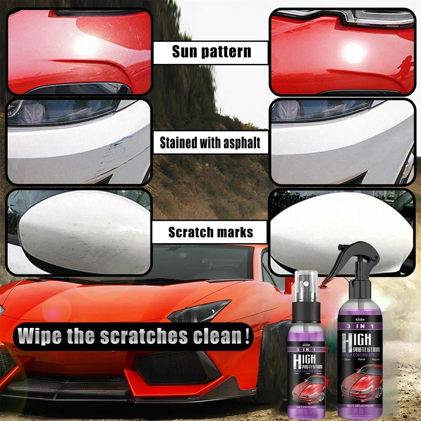 Car Wax Polish Spray Shine For Glass