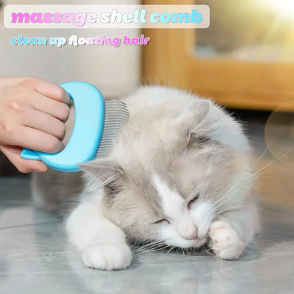 Cat Hair Removal Massaging Shell Comb