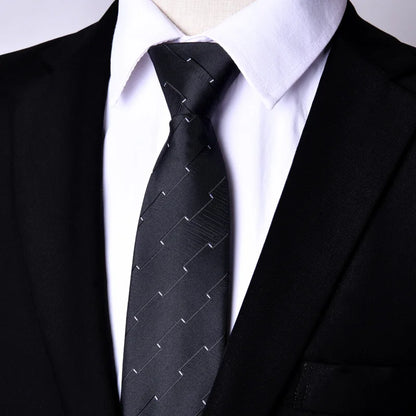 Men's Paisley Zipper Ties Skinny Neck Tie Solid