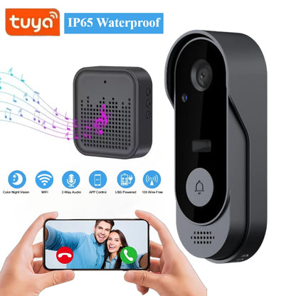 Tuya Smart Doorbell Camera Wifi Waterproof Outdoor Wireless Doorbells Intercom Video Eye Digital Door Peepholes Home Ring Bell