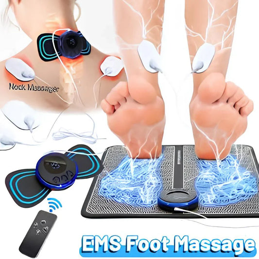 Electric EMS Foot Massager Pad Portable Foldable