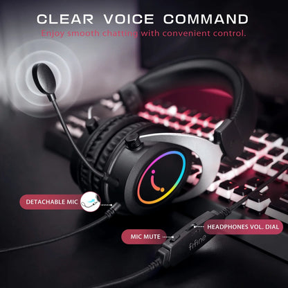 FIFINE Gaming Headset with Stereo Sound