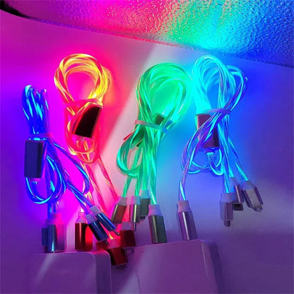 NNBILI Glowing LED Light USB 3 IN 1 cable