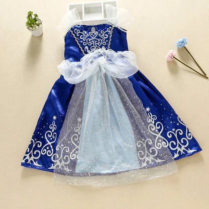 Girls Princess Dress Kids Cinderella Snow White Aurora