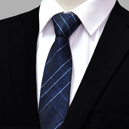 Men's Paisley Zipper Ties Skinny Neck Tie Solid