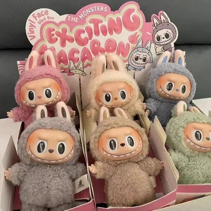 100% Original Labubu Has A Seat And Macaron Vinyl Face Doll Backpack Decorated Pendant For Surprise Blind Box Girl Mystery Gifts