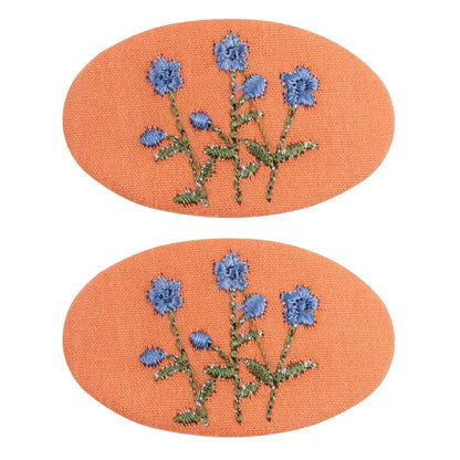 2Pcs/lot Korea Retro Hair Clips Sweet Girls Floral Fabric Oval BB Barrettes Cute Embroidery Flower Hairpin Kids Hair Accessories