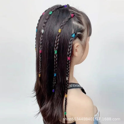 Hair Braid Cuff DIY Dreadlock Beads Adjustable Hair Braid Rings Cuff Clips Wholesale Kids Hair Accessories Ring