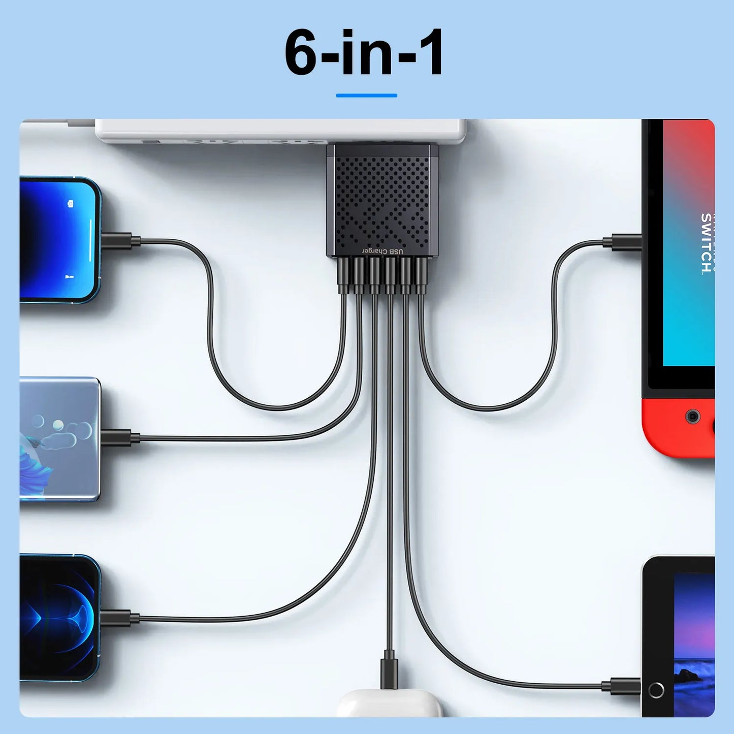 Charging Hub with 6 USB Ports