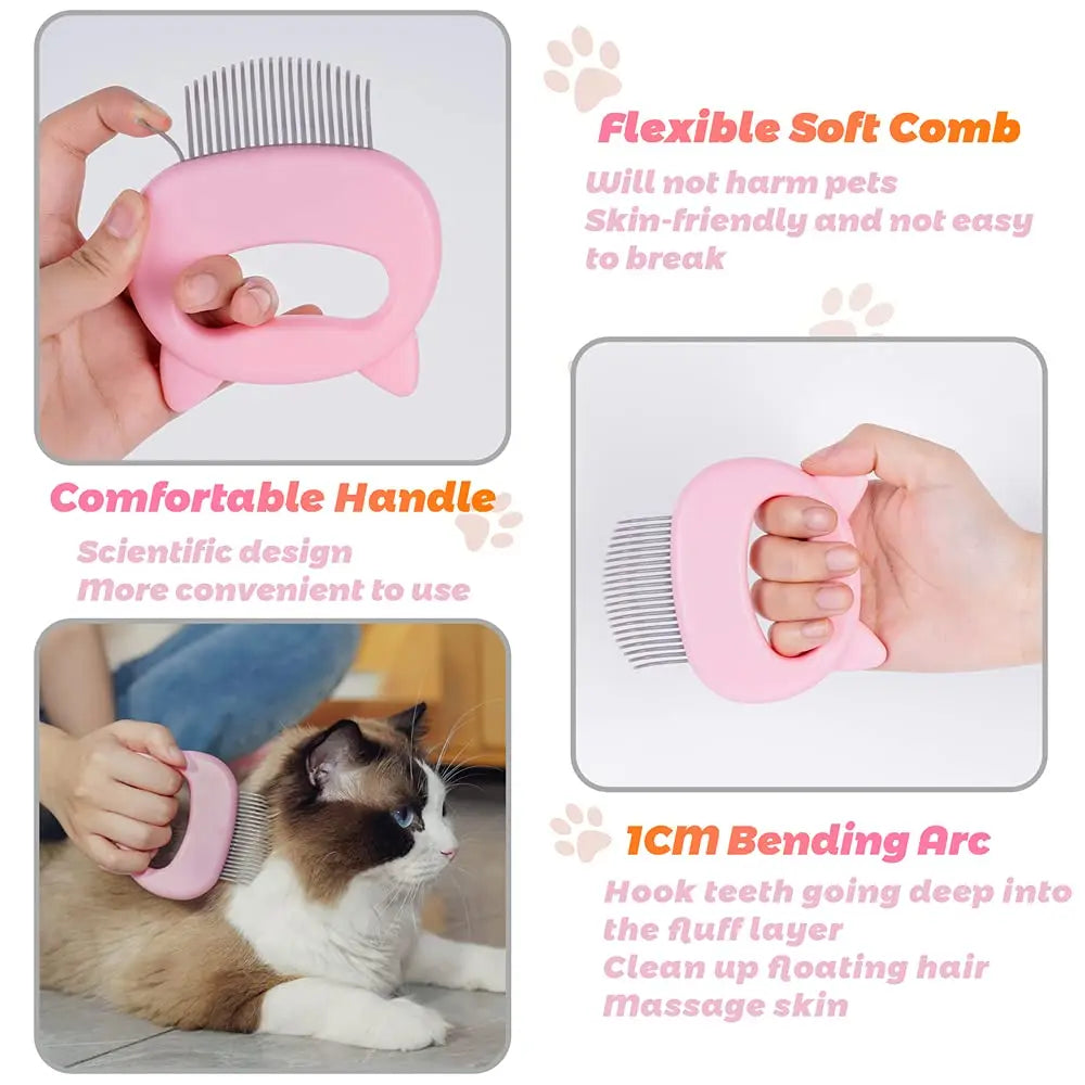 Cat Hair Removal Massaging Shell Comb