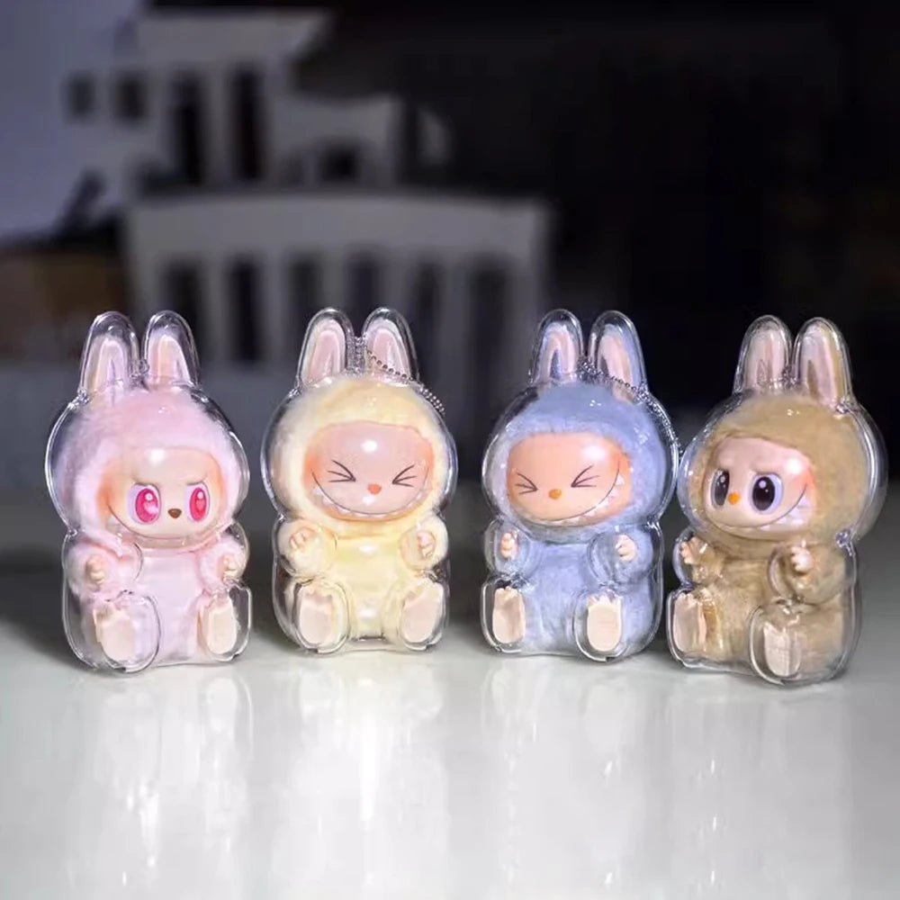 Bonita caja de juguete Labubu The Monsters, muñeco de vinilo con forma de corazón, mochila Kawaii, colgante, decoración, muñeco de peluche, ropa, llavero, regalos