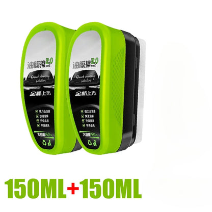 150ml Car Glass Oil Film Remover Window Windshield Polishing Sponge Brush Clear Vision Hydrophobic Water Spots Cleaning Tools