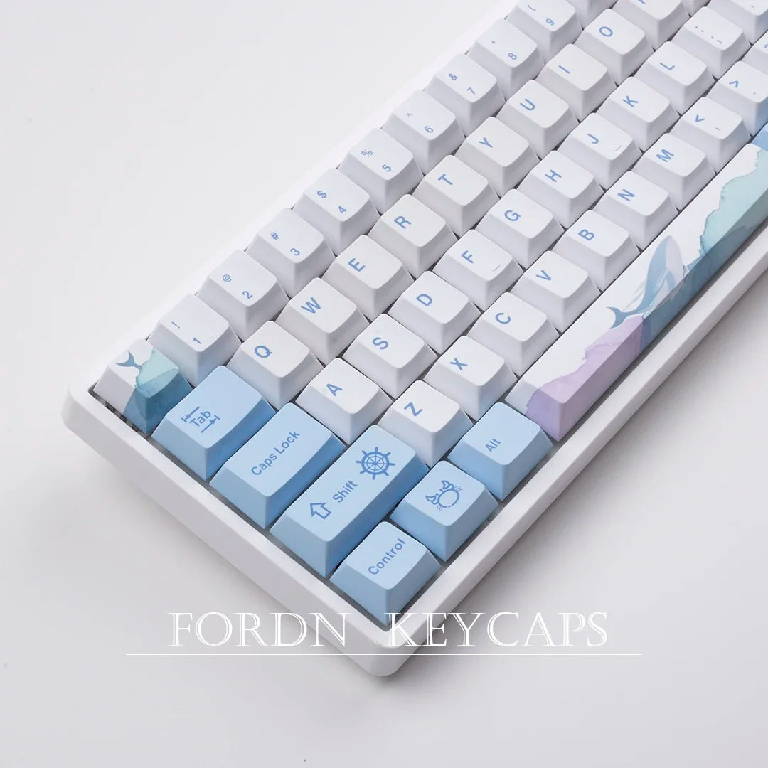 108 Keys Ocean Whale Theme Cherry Profile PBT Keycaps For Mechanical keyboard