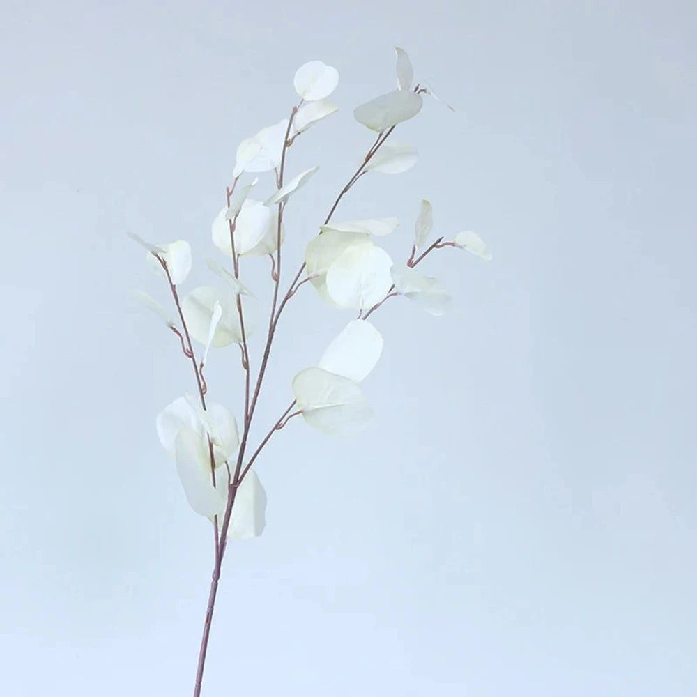 Artificial Plants Long Pole Eucalyptus Leaves Plants Money Leaf Wall Decor Wedding Shooting Prop Home Room Vases Table Diy Decor