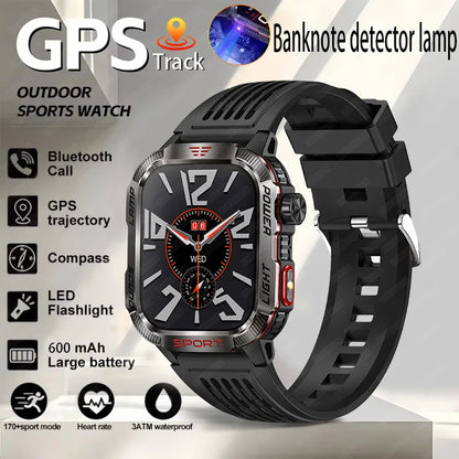 2024 New Military Outdoor Sport Smart Watch Men's 600 mAh Battery Waterproof GPS Track Call For Xiaomi Health Fitness Smartwatch