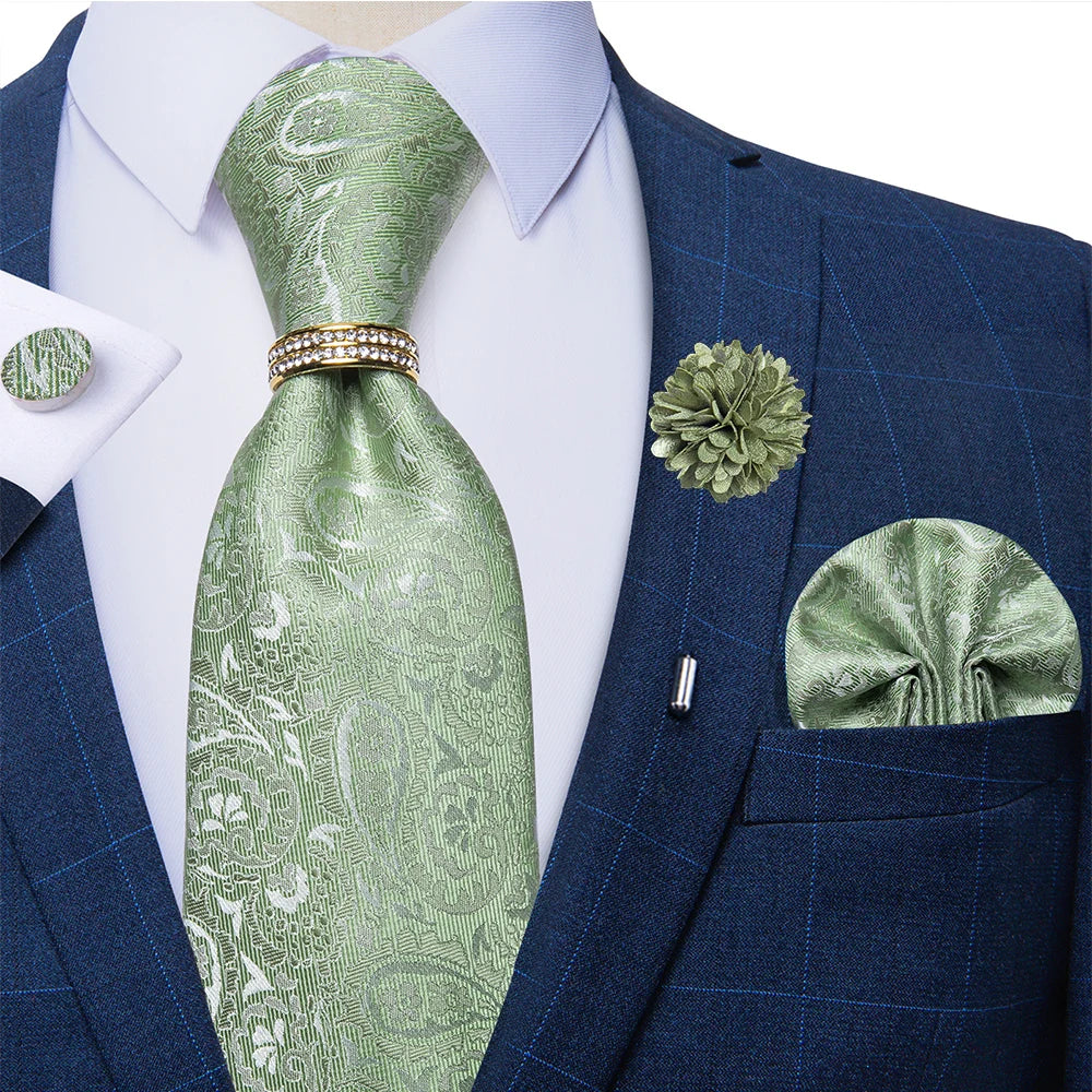 Men's Ties Handkerchief Cufflinks Metal Ring Brooch..