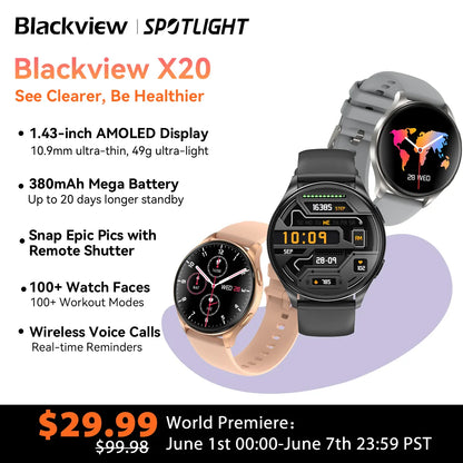 AMOLED Display Hi-Fi Bluetooth Smartwatch