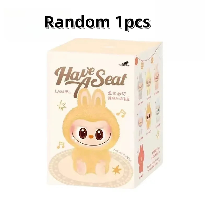 2025 In Stock Hot Anime Figure Labubu Have A Seat Series PVC Pendant Doll Model Monster Replica Keychain Kid Toys Birthday Gifts