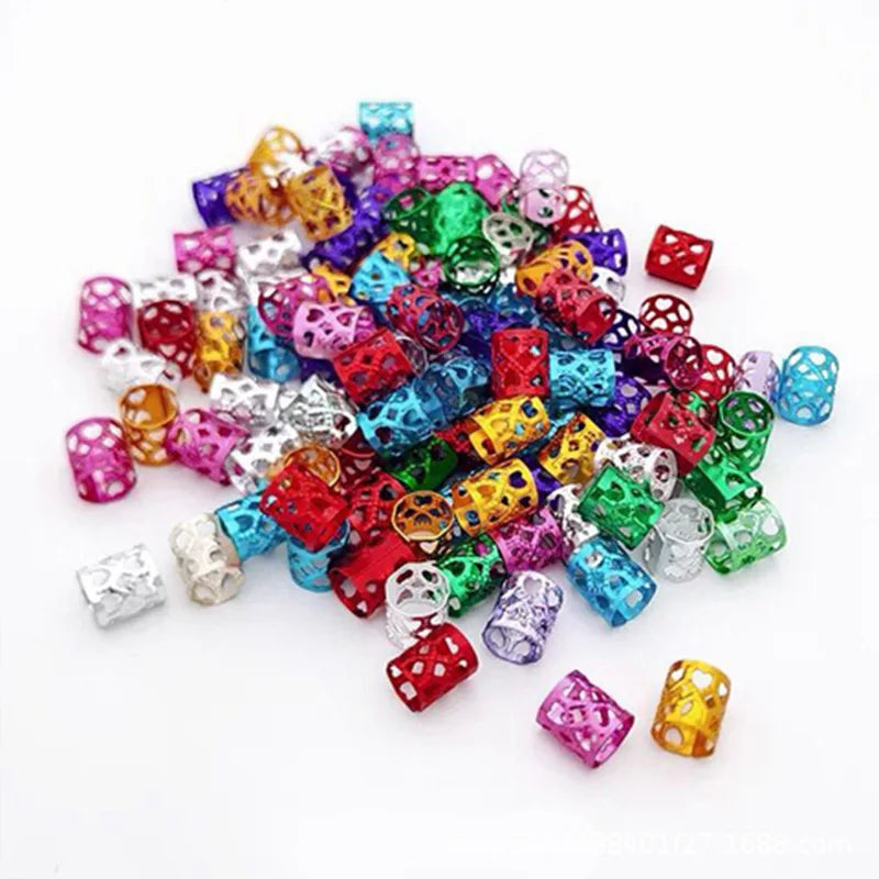 Hair Braid Cuff DIY Dreadlock Beads Adjustable Hair Braid Rings Cuff Clips Wholesale Kids Hair Accessories Ring