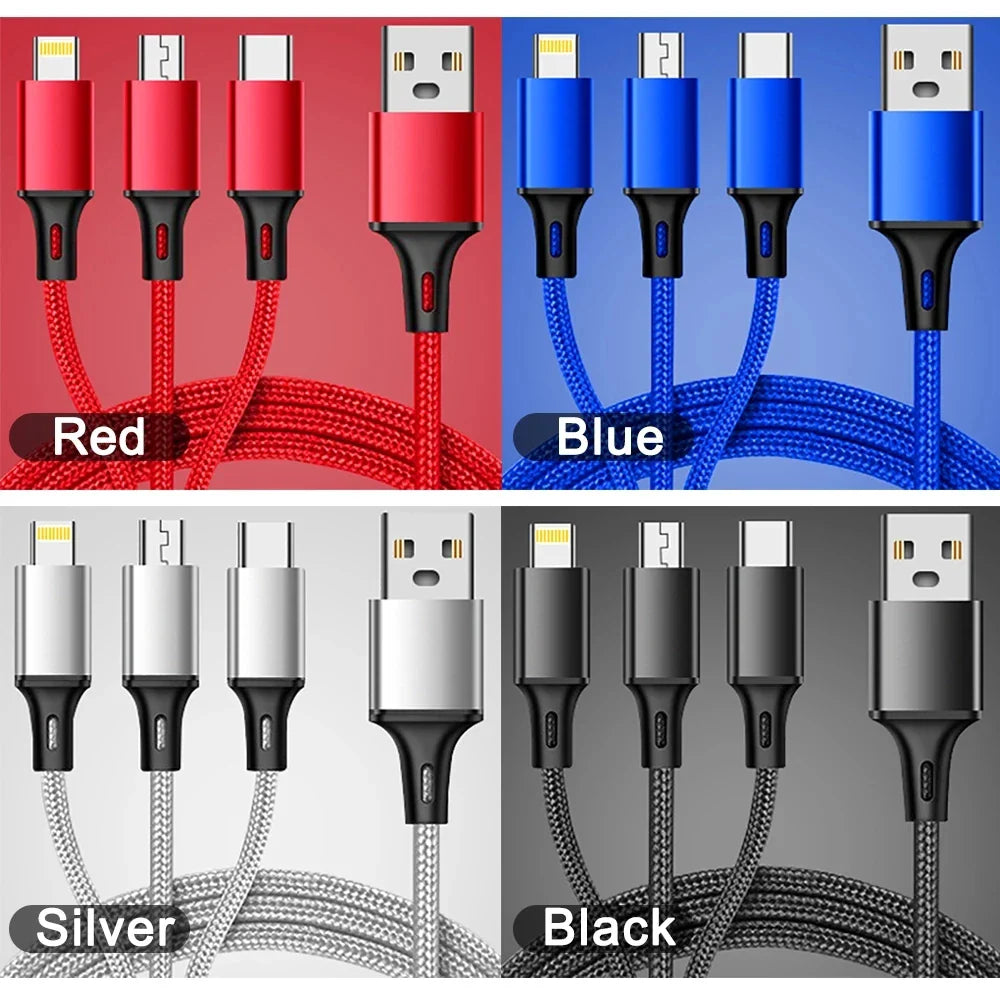 3 In 1 Micro USB Type C Charger Cable