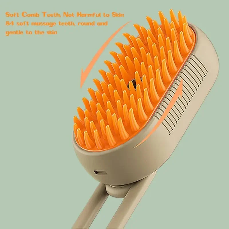 Electric Spray Cat Hair Brush 3 in1 Dog Steamer Brush for Massage