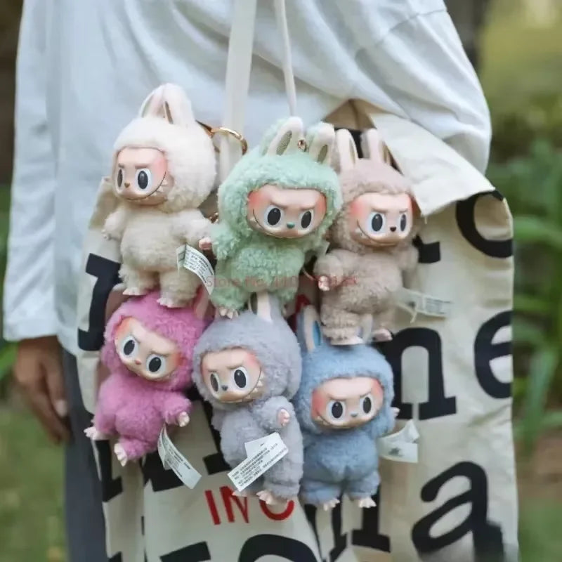 2025 In Stock Hot Anime Figure Labubu Have A Seat Series PVC Pendant Doll Model Monster Replica Keychain Kid Toys Birthday Gifts