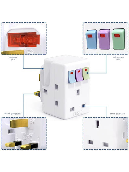 Multi-Functional Household USB Socket Converter with Switch Wireless Power Strip