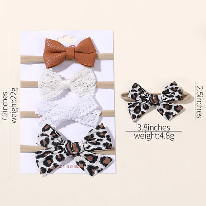 4Pcs/Set Flower Bows Headband Baby Hairband for Girl Children Elastic Hair Bands Soft Toddler Newborn Cute Hair Accessories Gift